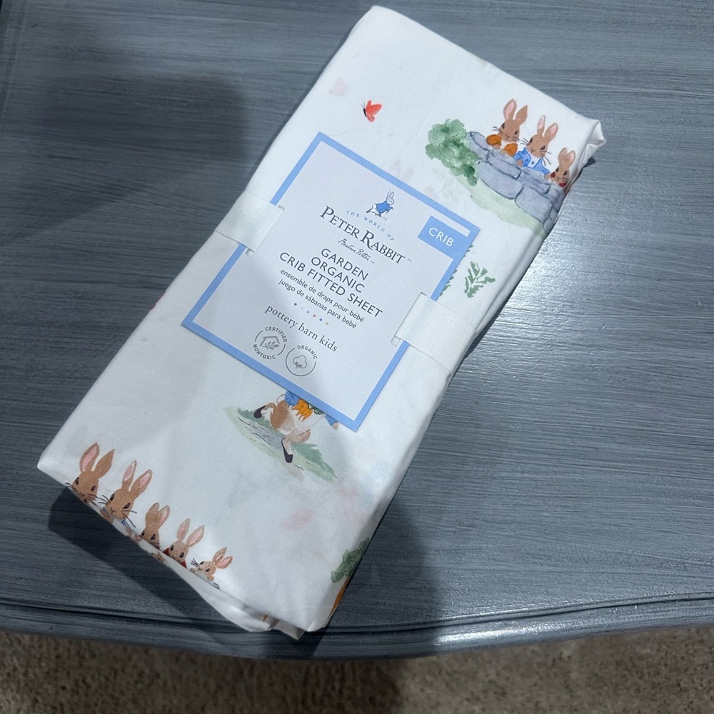 Pottery Barn Kids Peter Rabbit Garden Crib Fitted Sheet